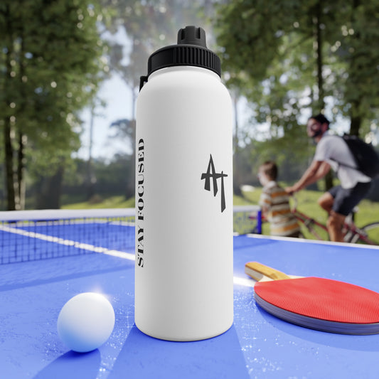 Stainless Steel Water Bottle, Sports Lid: "Stay Focused, Stay Hydrated" x AT